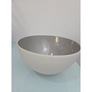 Calvin Klein Large Serving Bowl Gray Beige Modern Minimalist Ceramic 10”